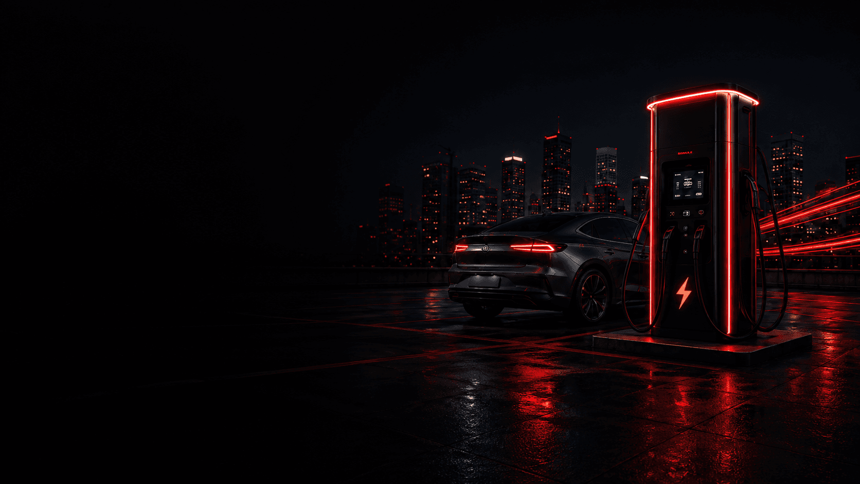 EV Charger at night